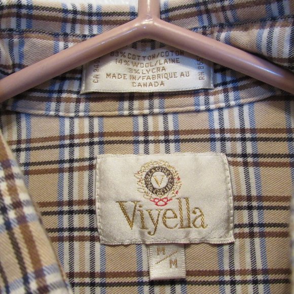 Viyella Men's Shirt Wool and Cotton Plaid Check Print Made in Canada Sz M EUC - Picture 4 of 11